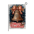 Double-sided Christmas garden flag with snowman and bells for outdoor holiday decor - Christmas Bell