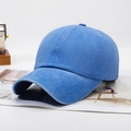 Vintage washed blue denim baseball cap for women and men in a retro casual style - Sky Blue