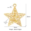 Golden lace cutout star charm pendant 18x20mm for DIY jewelry making and handmade crafts - K74-A Star / 1 Piece / Gold Plated