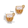 3D Vintage-Roboter-Anhänger in Gold mit weißem Emaille und rotem Herz für DIY-Halsketten - Roboter