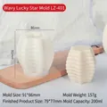 Sternförmige Silikonform für Duftkerzen und Gipsanhänger, Größe 91x86 mm für DIY - Wellenstern-Form LZ-401