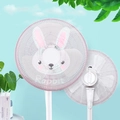 Pink rabbit cartoon fan safety cover made of high-density polyester mesh for kids - Rabbit / 16 Inch (40cm)