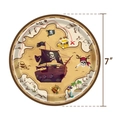 7-inch pirate treasure map disposable paper plate with pirate ship and treasure chest - Pirate Paper Plates (Small)