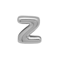 Silver puffy bubble alphabet letter Z bead for bracelets with high polished metallic finish - Silver/Letter Z