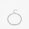 Elegante bracciale cubano in argento sterling S925 con pendente cuore in zircone cubico - Argento sterling 925