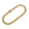Dettaglio della catena cubana dorata con strass scintillanti e chiusura a moschettone - Oro 40cm Collana