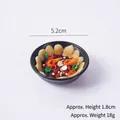 Miniature resin food model of chicken pot stew bowl with 5.2cm diameter size specs - Earth Pot Fish - No Keychain