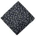 Navy blue cotton square bandana featuring white nautical anchor and sailboat patterns - 55*55CM / Navy Blue with White Cable