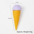 Modello di cono gelato viola artificiale da 14,5 cm per oggetti di scena per dolci - Cono gelato alla crema / Viola