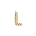 Detail of 18k gold plated stainless steel letter L pendant with twisted rope texture - Letter L