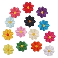 Set of 13 multi-colored daisy embroidered patches on white background for DIY crafts - Set of 14 Pcs - 7g