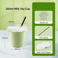 Disposable 360ml transparent plastic coffee cup with high lid and black straw set - 360ml With High Lid Straw and Leak-proof Paper