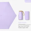 Light purple ultra-mini 6-fold portable umbrella with matching storage case - Flat 6-Fold 6k Black Glue Light Purple