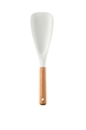 Silicone spatula with wooden handle and hanging hole in cream white kitchenware design - Duckbill Spatula