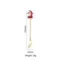 Golden stainless steel dessert fork with a 3D Santa Claus figure for Christmas, 155mm length - Gold Fork - Santa Claus