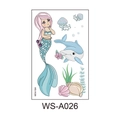 Adesivi tatuaggi impermeabili per bambini con sirena e delfino, modello WS-A026 - Sirena (WS-A026)