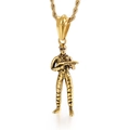 Collar con colgante de soldado dorado con rifle y cadena de cuerda dorada para hombre - Solo colgante (KP56044-BD)