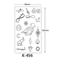 Waterproof temporary tattoo sheet with black infinity, whale and music note icons K-456 - K-456-Fun Small Patterns