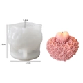 Heart-shaped rose bouquet silicone mold for DIY candles with dimensions shown - Style 3 Rose Basket Mold