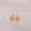 Elegant gold butterfly zircon earrings made of titanium steel with a minimalist hook design - Gold