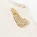 Gold plated letter J pendant necklace with zircon stones on an elegant background - Letter L