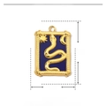 Detail showing 22mm x 15mm dimensions for the stainless steel snake and enamel pendant - YE777-Snake Star Moon