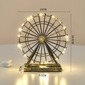 Golden London Eye ferris wheel model with warm LED lights and metal finish - With Lights / Bronze