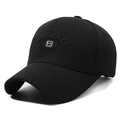 Black baseball cap with high-quality embroidery detail and classic curved brim style - Black with Black Embroidery