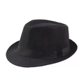 Classic black linen panama fedora hat with a smooth satin ribbon for men and women - Adult Size (Approx 58cm) / Linen with Black Ribbon-Black