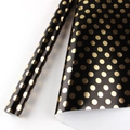 Elegant black gift wrapping paper featuring metallic gold polka dots for birthdays and events - 50x70cm / Black with Gold Dots