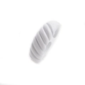 Detailed close-up of white croissant-style spiral ring with glossy lacquered finish - One Size/Adjustable / White