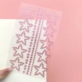 Pink star and round rhinestone face stickers for fairy eye makeup and DIY art - Pink Tassel Star Rhinestones (BJA-620)