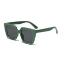 Oversized dark green square sunglasses with dark grey lenses in a modern fashion style - Green Frame Grey Lens