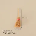 Miniature decorative wooden broom with red string for DIY Christmas dollhouse scene - No.11 - 7.7cm Wooden Miniature Broom