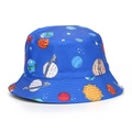 Blauer Anglerhut mit Planeten- und Weltraummuster für Sonnenschutz im Freien - M(56-58cm) / Blau