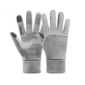 Guantes deportivos grises de invierno con puntas táctiles y palmas antideslizantes - Talla única / Gris (Dedo Completo Deporte Unilateral)