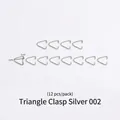 Set van 12 zilveren driehoekige knijpsluitingen voor DIY-sieraden en hangers maken - Zilveren Driehoek Gespen - 12st