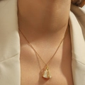 18K gold necklace with Our Lady of Aparecida pendant and zircon crown for women - Our Lady of Aparecida