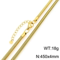 Collier maille serpent en acier inoxydable doré avec fermoir mousqueton, poids 18g, 45cm - Collier Doré Large (KN298014-Z)