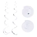 Silberne PVC Spirale Hängedekoration für Hochzeiten und festliche Partydekorationen - Einzelspirale 6er-Set / Glänzendes Silber