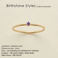 Minimalist stainless steel ring with a round violet February birthstone in 14K gold finish - US 7 / Gold February Violet