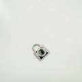 Pendentif sac à main argenté avec incrustation de coquillage vert pour bijoux - Cadenas - Argent (Coquille d'Abalone)
