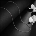 Minimalist silver-tone titanium steel cable chain necklace in high polish finish - Silver O-Chain