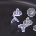 Fermoirs de boucles d'oreilles en silicone avec disque en or 18k pour bijoux DIY - Fermoirs à Disque Transparent [20 pièces]