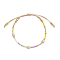Bohemian handmade beaded bracelet with freshwater pearls and colorful Miyuki beads - Colorful