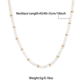 Elegant French vintage necklace with white mother-of-pearl beads and 18K gold plated steel - Gold