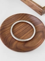 Silver titanium steel bracelet featuring a textured dot matrix hammered finish - Silver Hammered