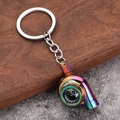 Kreativer Neo-Chrome-Turbolader Schlüsselanhänger mit lebhaftem Regenbogen-Metall-Finish - Irisierend