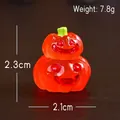 Miniature double-stacked orange resin pumpkin figurine for Halloween DIY decor 2.3cm - Double Layer Red Large Pumpkin