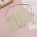 Portable microfiber jewelry roll organizer in sage green with earring and ring compartments - Microfiber / Beige Grey